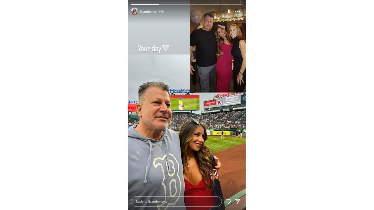 Lia posted photos featuring her dad, including one during a Boston Red Sox game as a Father's Day tribute (liaanthonyy/Instagram)